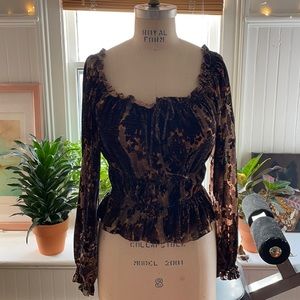 Velvet burn out off the shoulder top